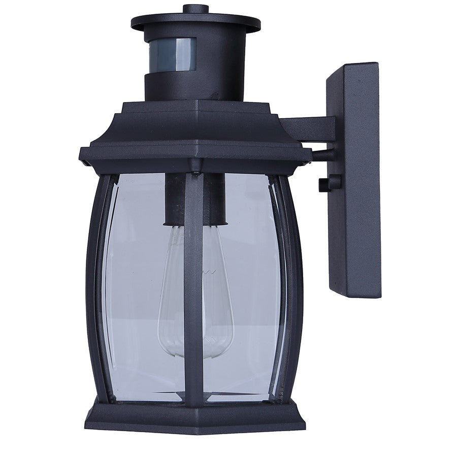 Canarm Buckly 10in 1-Light Outdoor Lantern | Traditional Black Metal and Clear Beveled Glass | Entryway & Patio | 7 x 6.25 x 10.25 in | Model IOL715BK