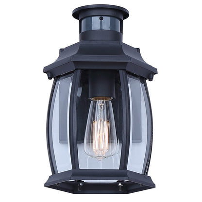 Canarm Buckly 10in 1-Light Outdoor Lantern | Traditional Black Metal and Clear Beveled Glass | Entryway & Patio | 7 x 6.25 x 10.25 in | Model IOL715BK