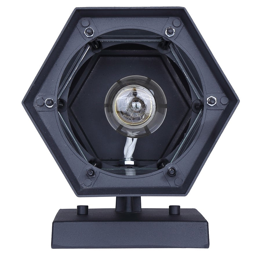 Canarm Buckly 10in 1-Light Outdoor Lantern | Traditional Black Metal and Clear Beveled Glass | Entryway & Patio | 7 x 6.25 x 10.25 in | Model IOL715BK