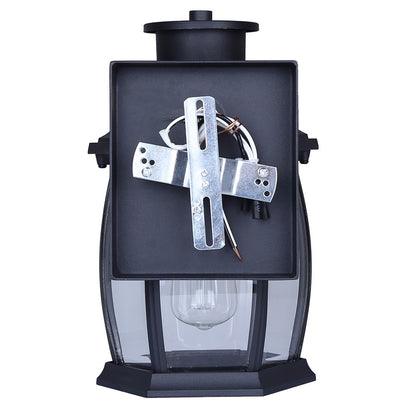 Canarm Buckly 10in 1-Light Outdoor Lantern | Traditional Black Metal and Clear Beveled Glass | Entryway & Patio | 7 x 6.25 x 10.25 in | Model IOL715BK