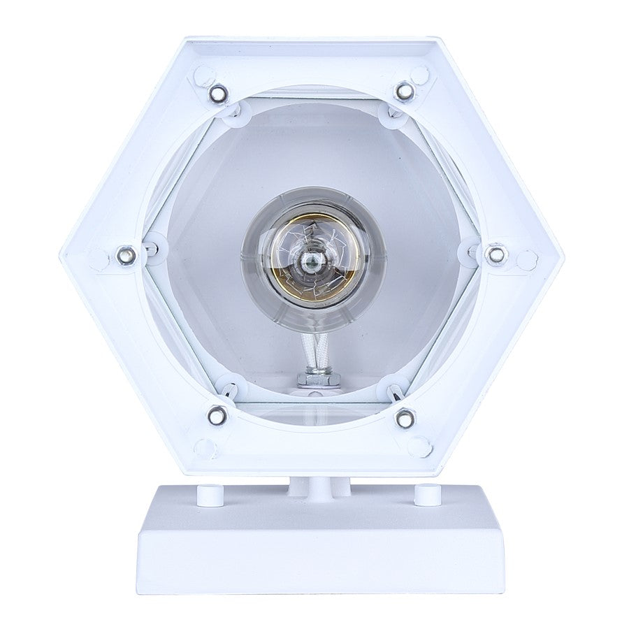 Canarm Buckly 10in 1-Light Outdoor Lantern | Traditional White Metal and Clear Beveled Glass | Entryway & Patio | 7 x 6.25 x 10.25 in | Model IOL715WH