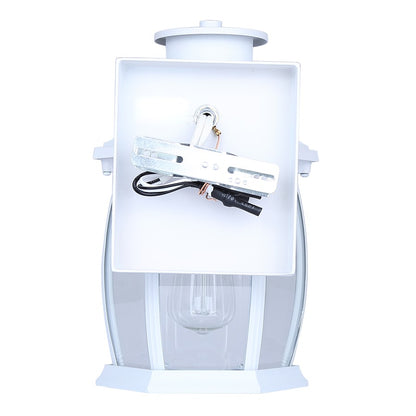 Canarm Buckly 10in 1-Light Outdoor Lantern | Traditional White Metal and Clear Beveled Glass | Entryway & Patio | 7 x 6.25 x 10.25 in | Model IOL715WH