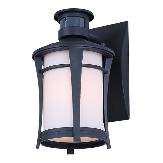 Canarm Casper 11in 1-Light Outdoor Lantern | Modern Black Metal and Flat Opal Glass | Entryway & Patio | 8 x 6.75 x 11.25 in | Model IOL716BK