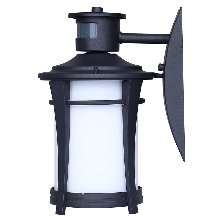 Canarm Casper 11in 1-Light Outdoor Lantern | Modern Black Metal and Flat Opal Glass | Entryway & Patio | 8 x 6.75 x 11.25 in | Model IOL716BK