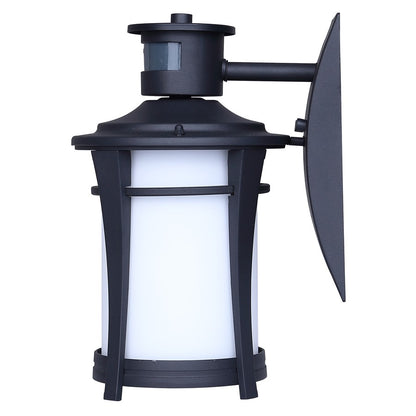 Canarm Casper 11in 1-Light Outdoor Lantern | Modern Black Metal and Flat Opal Glass | Entryway & Patio | 8 x 6.75 x 11.25 in | Model IOL716BK