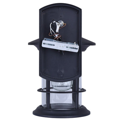 Canarm Dakota 12in 1-Light Outdoor Lantern | Modern Black Metal and Clear Glass | Entryway & Patio | 9.25 x 8 x 12.5 in | Model IOL717BK