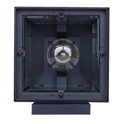 Canarm Grant 12in 1-Light Outdoor Lantern | Black Metal and Clear Glass | Entryway & Patio Security Light | 8.88 x 8 x 12 in | Model IOL718BK