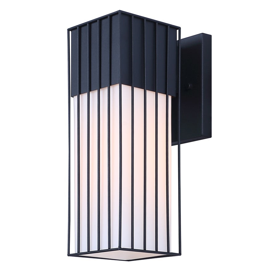 Canarm Oslo 4.5in 1-Light Outdoor Lantern | Modern Black Steel and Opal Glass | Pathway & Entryway Downlight | 6.75 x 4.5 x 13 in | Model IOL723BK