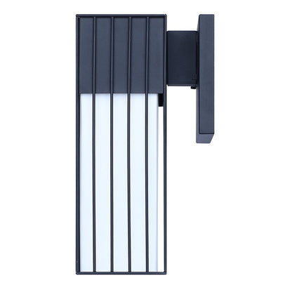 Canarm Oslo 4.5in 1-Light Outdoor Lantern | Modern Black Steel and Opal Glass | Pathway & Entryway Downlight | 6.75 x 4.5 x 13 in | Model IOL723BK