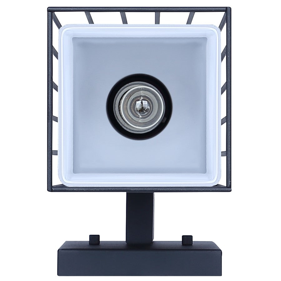 Canarm Oslo 4.5in 1-Light Outdoor Lantern | Modern Black Steel and Opal Glass | Pathway & Entryway Downlight | 6.75 x 4.5 x 13 in | Model IOL723BK