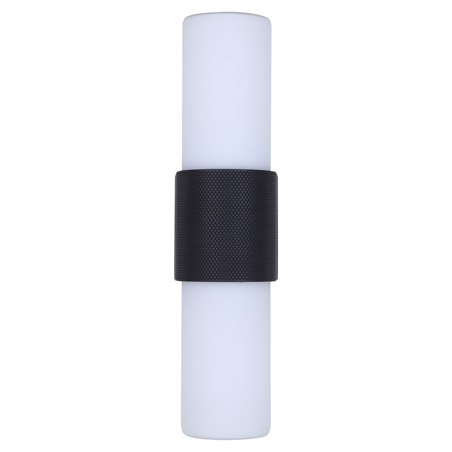 Canarm June 4.37in 2-Light Outdoor Lantern | Modern Black Steel and Opal Glass | Patio & Entryway Up-Down Light | Model IOL728BK