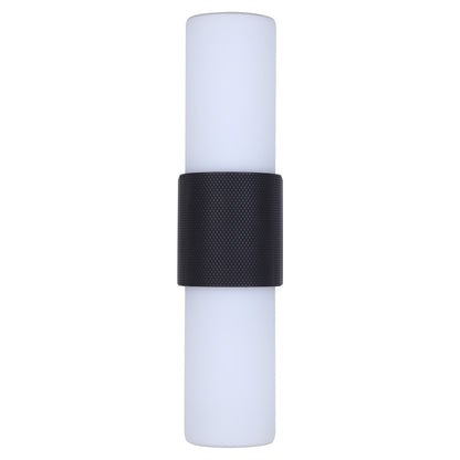 Canarm June 4.37in 2-Light Outdoor Lantern | Modern Black Steel and Opal Glass | Patio & Entryway Up-Down Light | Model IOL728BK