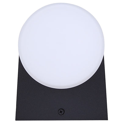 Canarm June 4.37in 2-Light Outdoor Lantern | Modern Black Steel and Opal Glass | Patio & Entryway Up-Down Light | Model IOL728BK