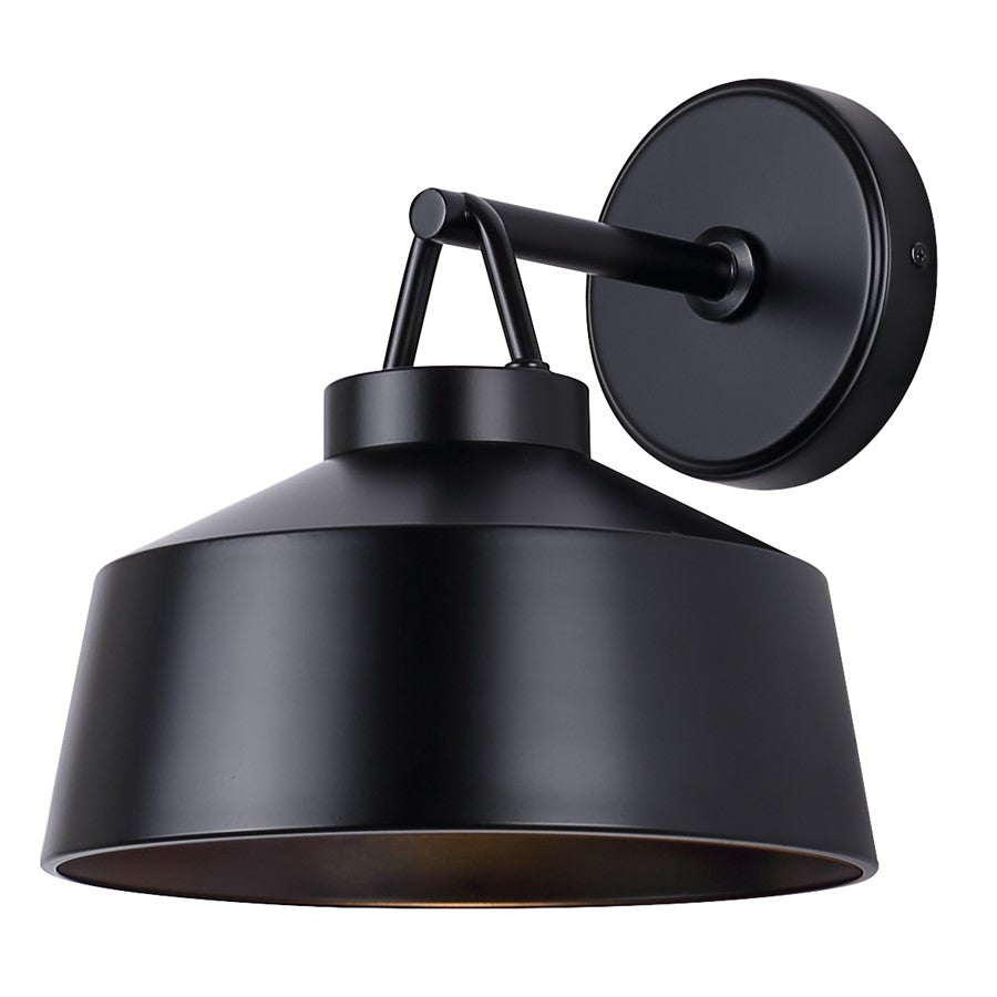 Canarm Orillia 9.75in 1-Light Outdoor Lantern | Matte Black Steel and Clear Glass | Patio & Entryway Downlight | Model IOL729BK