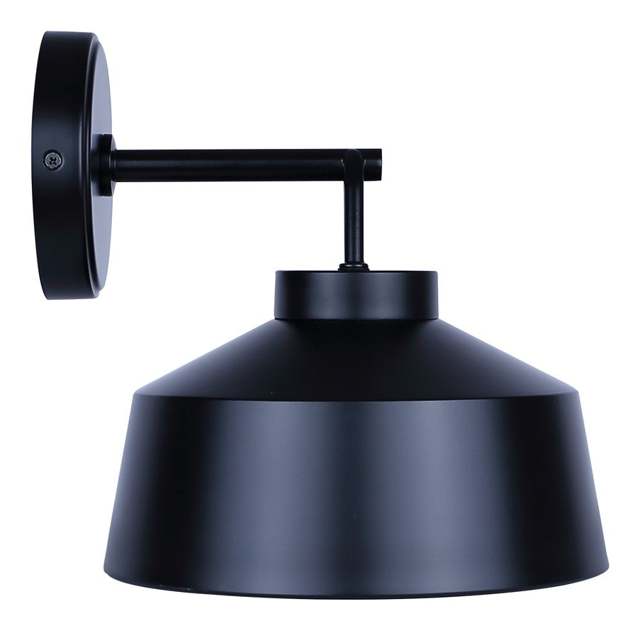 Canarm Orillia 9.75in 1-Light Outdoor Lantern | Matte Black Steel and Clear Glass | Patio & Entryway Downlight | Model IOL729BK