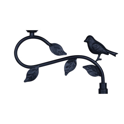 Canarm Havran 31in 1-Light Outdoor Table Lamp | Rustic Black Steel and Natural Fabric Shade | Covered Patio & Sunroom | Model IOTL687BK