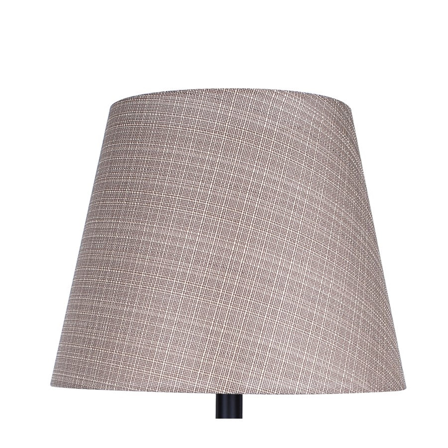 Canarm Havran 31in 1-Light Outdoor Table Lamp | Rustic Black Steel and Natural Fabric Shade | Covered Patio & Sunroom | Model IOTL687BK