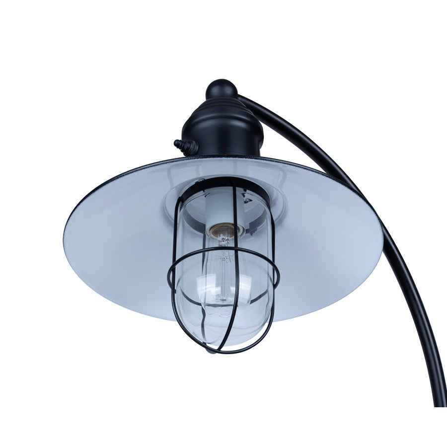 Canarm Cavea 26in 1-Light Outdoor Table Lamp | Modern Matte Black Metal and Clear Glass | Covered Patio & Deck | 17 x 11 x 26 in | Model IOTL688BK