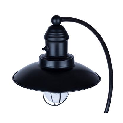 Canarm Cavea 26in 1-Light Outdoor Table Lamp | Modern Matte Black Metal and Clear Glass | Covered Patio & Deck | 17 x 11 x 26 in | Model IOTL688BK
