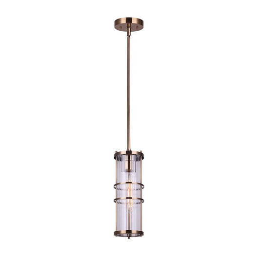 Canarm Lynah 5in 1-Light Pendant | Modern Gold Metal | Kitchen Island & Dining Room | 5 x 5 x 14 in | Model IPL1018A01GD