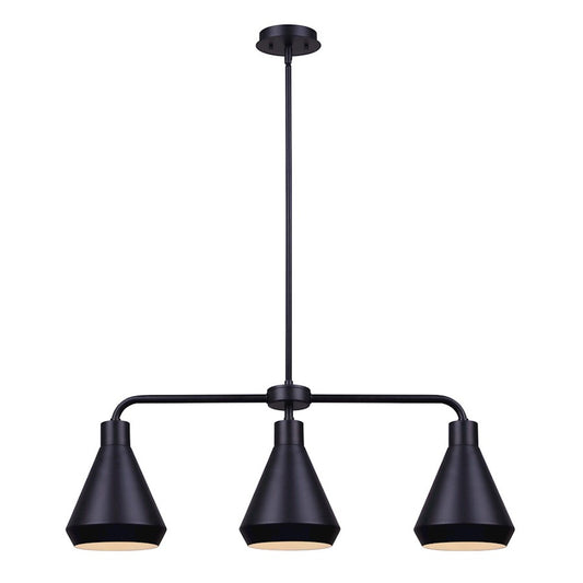 Canarm Byck 32in 3-Light Pendant | Modern Black Metal | Kitchen Island & Dining Room | 32 x 32 x 15 in | Model IPL1020A03BK
