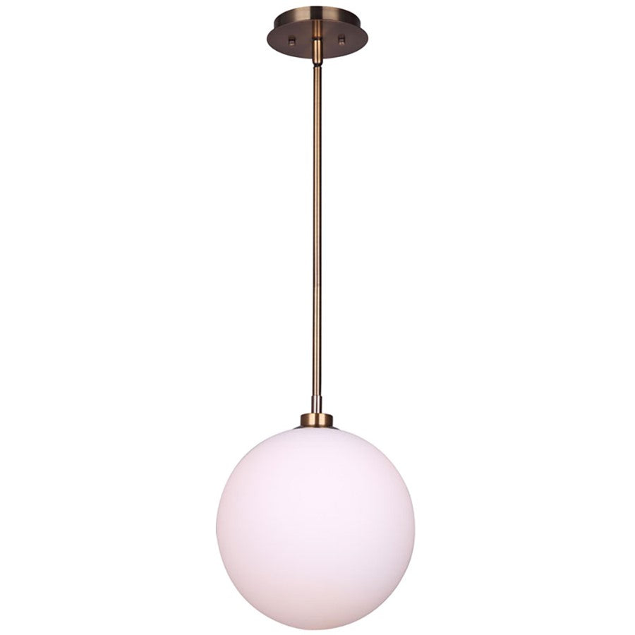 Canarm Simone 10in 1-Light Pendant | Modern Gold Metal & Opal Glass | Kitchen Island & Dining Room | 10 x 14 in | Model IPL1032A01-10GD