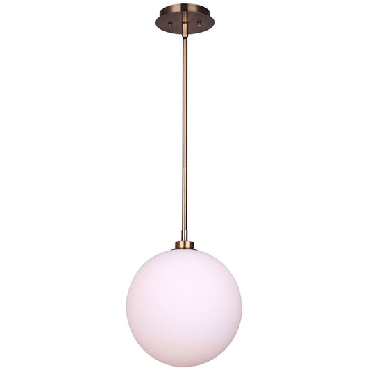 Canarm Simone 10in 1-Light Pendant | Modern Gold Metal & Opal Glass | Kitchen Island & Dining Room | 10 x 14 in | Model IPL1032A01-10GD