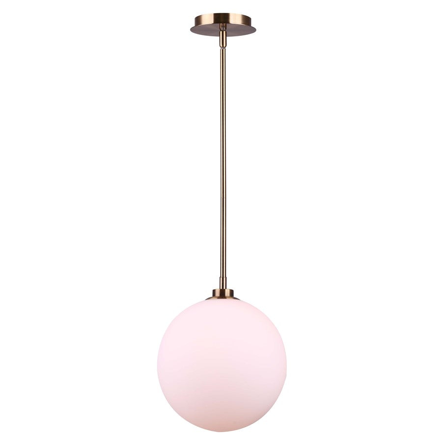 Canarm Simone 10in 1-Light Pendant | Modern Gold Metal & Opal Glass | Kitchen Island & Dining Room | 10 x 14 in | Model IPL1032A01-10GD