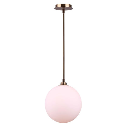 Canarm Simone 10in 1-Light Pendant | Modern Gold Metal & Opal Glass | Kitchen Island & Dining Room | 10 x 14 in | Model IPL1032A01-10GD