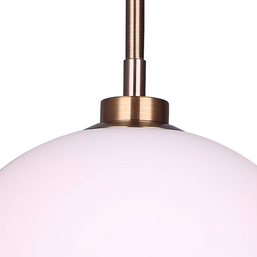 Canarm Simone 10in 1-Light Pendant | Modern Gold Metal & Opal Glass | Kitchen Island & Dining Room | 10 x 14 in | Model IPL1032A01-10GD