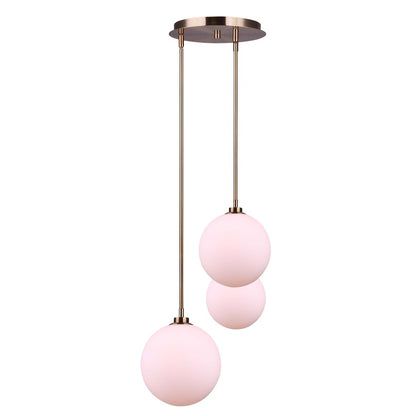 Canarm Simone 15in 3-Light Pendant | Gold and Opal Glass | Dining Room & Living Room | 15 x 15 x 25 in | Model IPL1032A03GD