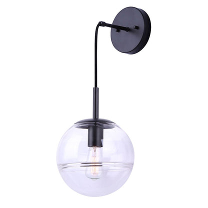 Canarm Neo 9in 1-Light Cord Pendant | Matte Black and Glass | Entryway & Bedside | 9 x 8 x 17 in | Model IPL1051A01BK