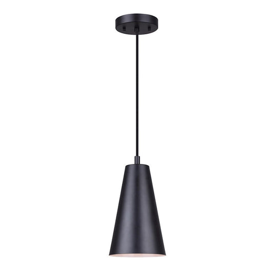 Canarm Orli 6in 1-Light Pendant | Matte Black Metal | Kitchen Island & Dining Room | 6.25 x 12.25 x 60.25 in | Model IPL1056A01BK