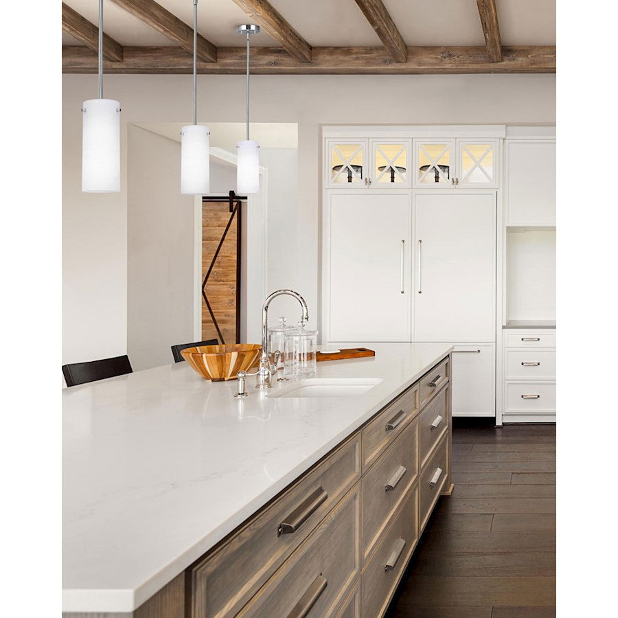 Canarm Lander 5in 1-Light Pendant | Chrome and Opal Glass | Kitchen Island & Dining Room | 5 x 5 x 16-58 in | Model IPL1063A01CH