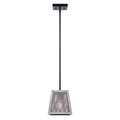 Canarm Alix 7in 1-Light Pendant | Modern Matte Black and Brushed Grey Metal | Kitchen Island & Dining Room | 7 x 7 x 10 in | Model IPL1065A01BBG
