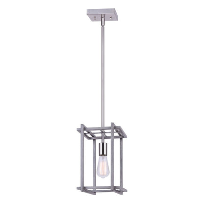 Canarm Carli 8in 1-Light Pendant | Industrial Brushed Nickel and Brushed Dark Grey Metal | Kitchen Island & Dining Room | Model IPL1066A01BNB