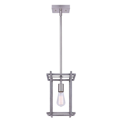 Canarm Carli 8in 1-Light Pendant | Industrial Brushed Nickel and Brushed Dark Grey Metal | Kitchen Island & Dining Room | Model IPL1066A01BNB