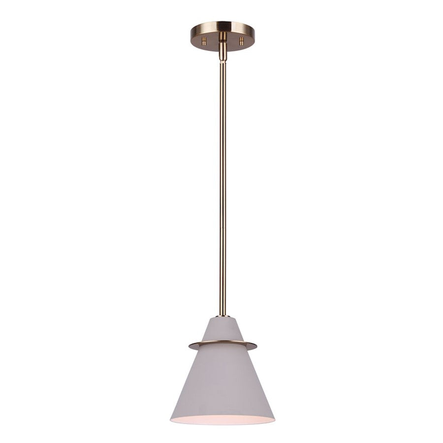 Canarm Talia 7in 1-Light Pendant | Modern Matte Gold and Matte Grey Metal Shade | Kitchen Island & Entryway | 7 x 15 in | Model IPL1076A01MGG