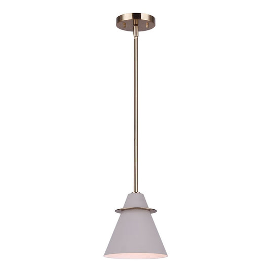 Canarm Talia 7in 1-Light Pendant | Modern Matte Gold and Matte Grey Metal Shade | Kitchen Island & Entryway | 7 x 15 in | Model IPL1076A01MGG
