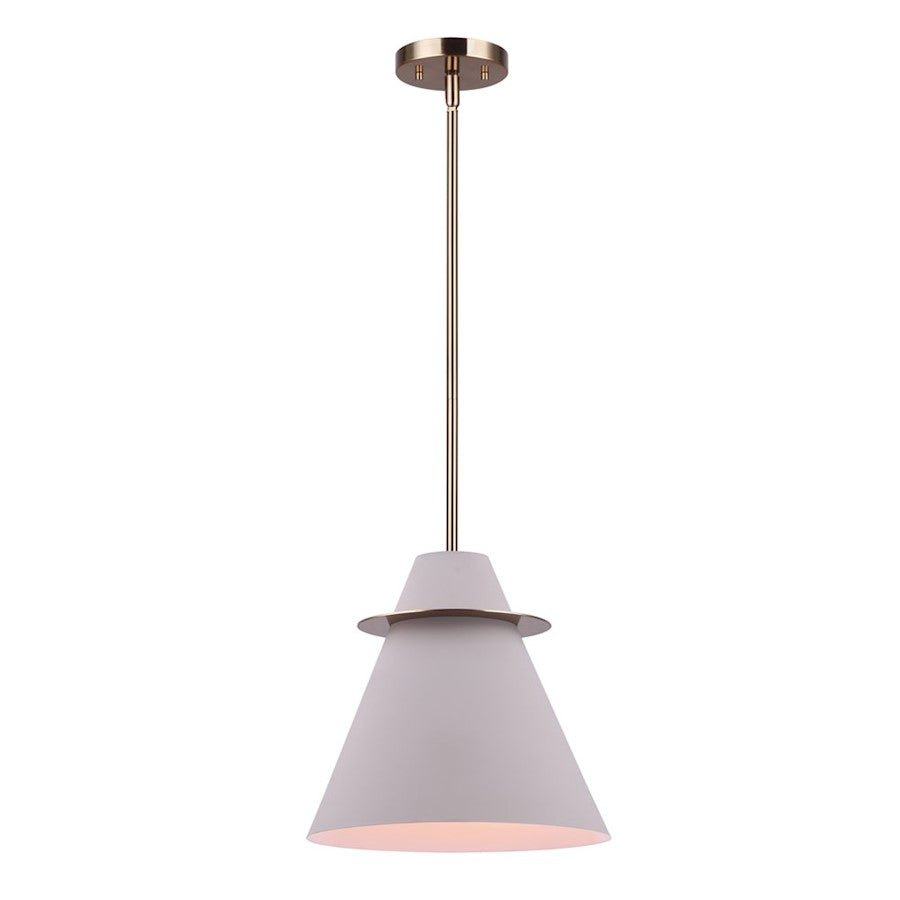 Canarm Talia 12in 1-Light Pendant | Matte Gold and Matte Grey Steel | Kitchen Island & Entryway | 12 x 19.5-61.5 in | Model IPL1076A01MGG12