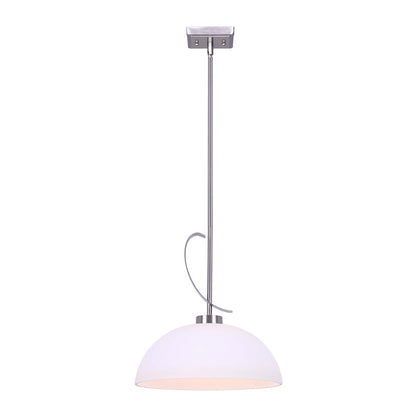Canarm Mack 16in 1-Light Pendant | Brushed Nickel Metal and Opal Glass | Entryway & Kitchen | 16.5-64.5 x 12.75 in | Model IPL1077A01BN