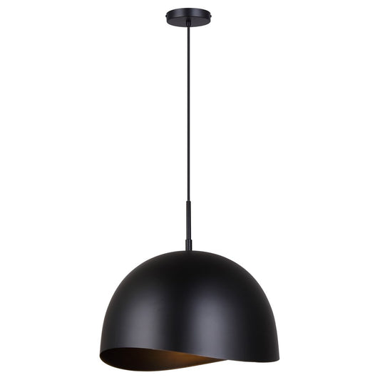 Canarm Henlee 15.75in 1-Light Pendant | Matte Black Metal | Kitchen Island & Dining Room | 15.75 x 15.75 x 17 in, Adjustable | Model IPL1122A01BK16