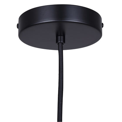 Canarm Pelia 7in 1-Light Pendant | Black Glass | Kitchen Island & Dining Room | 7 x 7 x 18.5 in, Adjustable | Model IPL1142A01BK