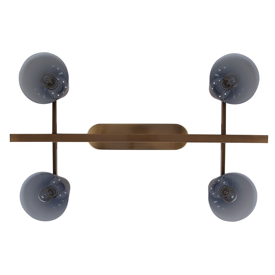 Canarm Harken 18in 4-Light Pendant | Mid-Century Matte Black and Gold Metal | Kitchen Island & Dining Room | Model IPL1145A04BKG