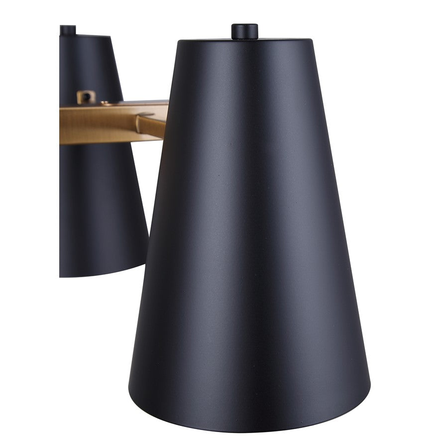 Canarm Harken 18in 4-Light Pendant | Mid-Century Matte Black and Gold Metal | Kitchen Island & Dining Room | Model IPL1145A04BKG