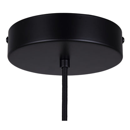 Canarm Daylon 12in 1-Light Pendant | Mid-Century Matte Black and Opal Glass | Kitchen Island & Dining Room | Model IPL1150A01BK