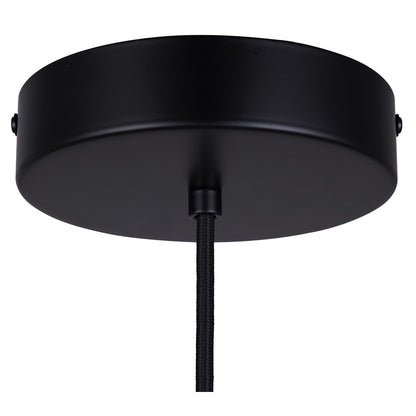 Canarm Daylon 12in 1-Light Pendant | Mid-Century Matte Blue and Opal Glass | Kitchen Island & Dining Room | Model IPL1150A01BKB