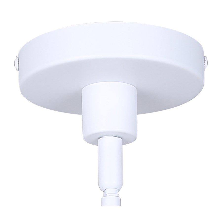 Canarm Caleb 5in 1-Light Pendant | Minimalist Matte White and Faux Wood | Kitchen Island & Dining Room | 4.75 x 4.75 x 17.75 in | Model IPL1152A01WHW