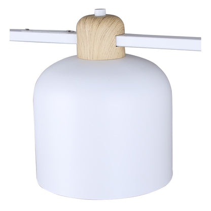 Canarm Caleb 32in 3-Light Pendant | Modern Matte White and Wood Accents | Kitchen Island & Dining Room | 32 x 7 x 16.5 in | Model IPL1152A03WHW