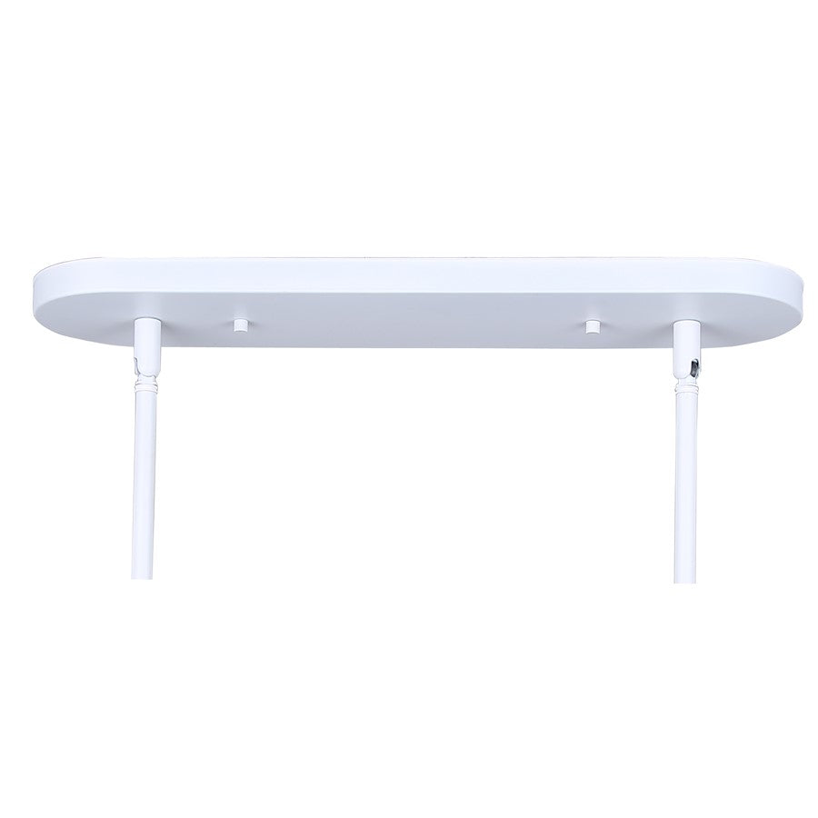 Canarm Caleb 32in 3-Light Pendant | Modern Matte White and Wood Accents | Kitchen Island & Dining Room | 32 x 7 x 16.5 in | Model IPL1152A03WHW